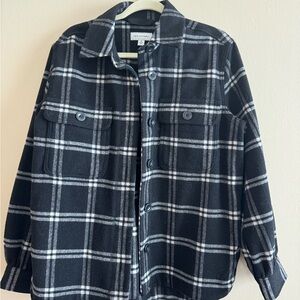 Black and White Women's Shirt Jacket